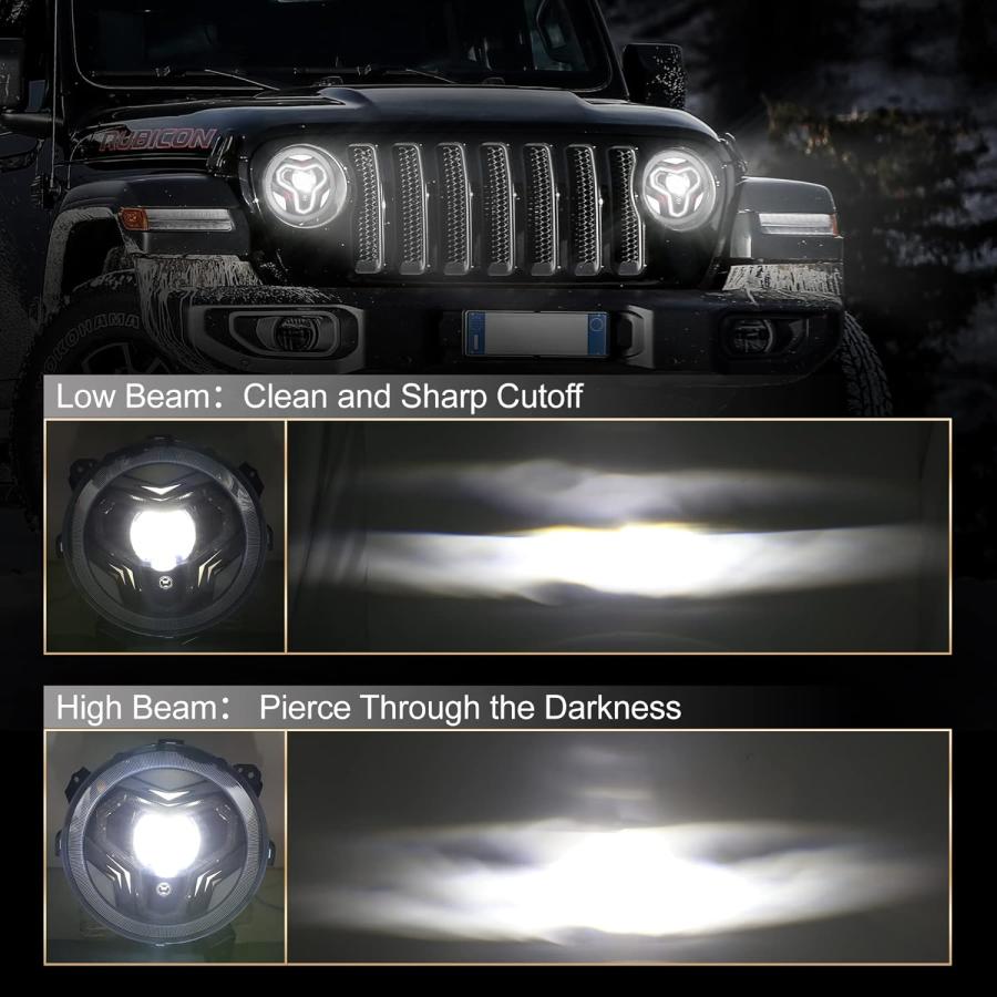 【並行輸入品】OVSAUTO JL LEDヘッドライト 9インチヘッドライト DRLウィンカーライト内蔵 Jeep JL 2018-2023 Jeep