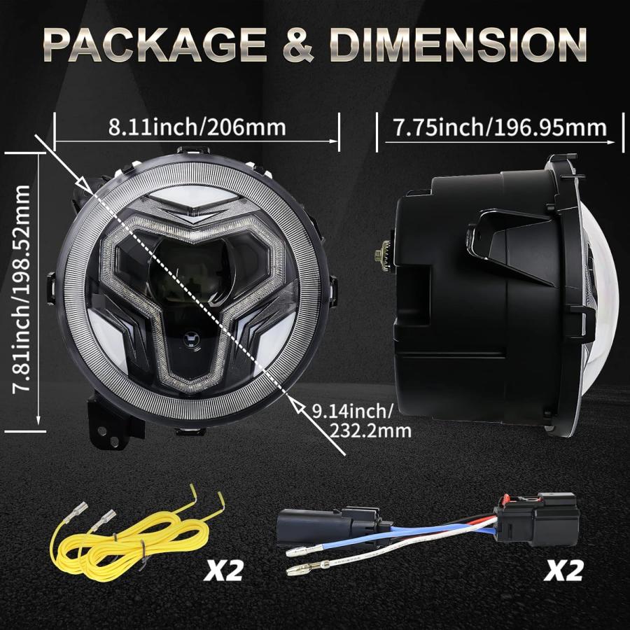 【並行輸入品】OVSAUTO JL LEDヘッドライト 9インチヘッドライト DRLウィンカーライト内蔵 Jeep JL 2018-2023 Jeep