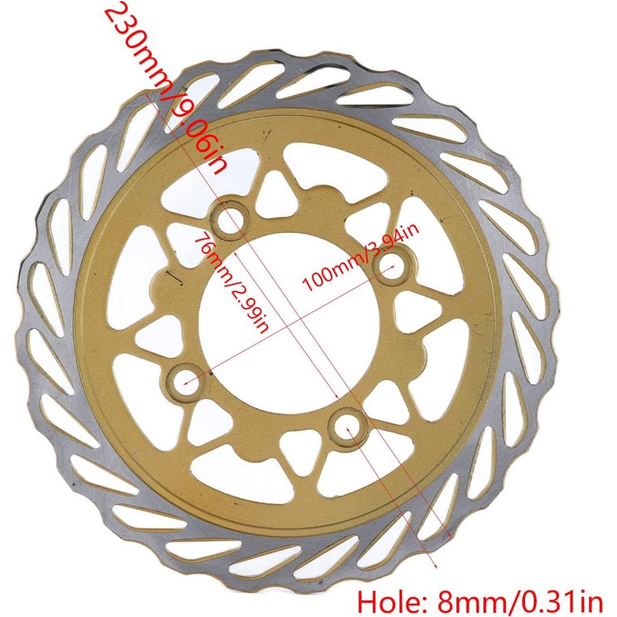 Aramox 230mm Motorcycle Disc Brake Rotor Round Brake Disc for 125cc ...
