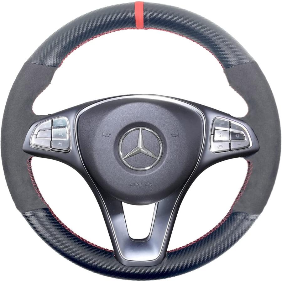 並行輸入品】Hand-Stitched Steering Wheel Wrap for Mercedes Benz C