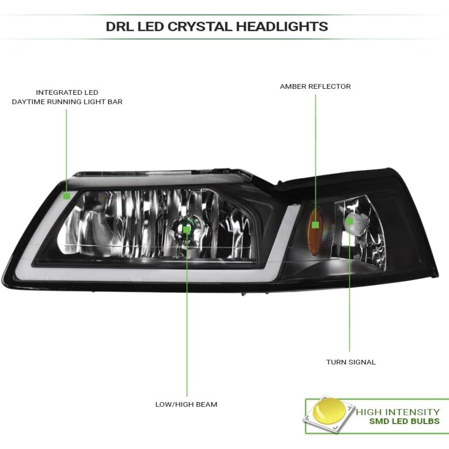 【並行輸入品】TLAPS 7422447035002 Compatible With 1999-2004 Ford Mustang DRL LED Sの画像