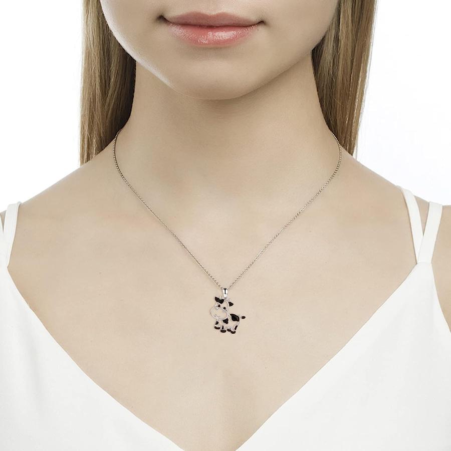 並行輸入品】925 スターリングシルバー 牛 ネックレス ペンダント