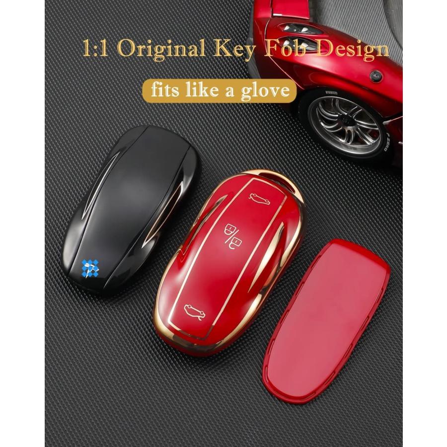 Cacar テスラキーフォブカバー キーチェーン付き モデルS 3 Y X Cacar テスラキーフォブカバー キーチェーン付き モデルS 3 Y X
