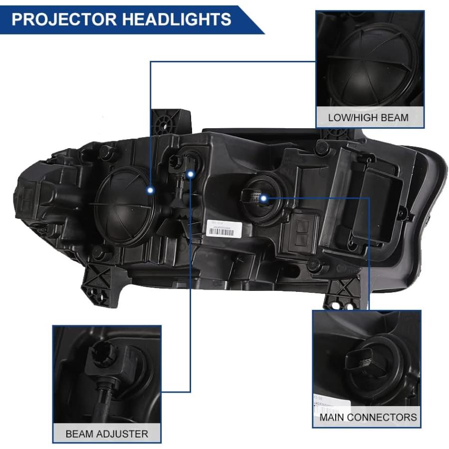 【並行輸入品】BoardRoad ヘッドライトアセンブリ 2015-2019 Dodge Charger LED DRLプロジェクターヘッドランプ 右