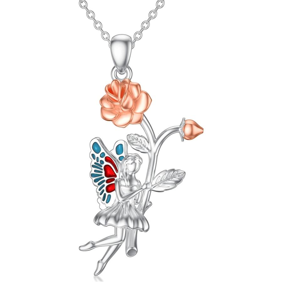 フラワーフェアリーネックレス 925スターリングシルバー フラワー 