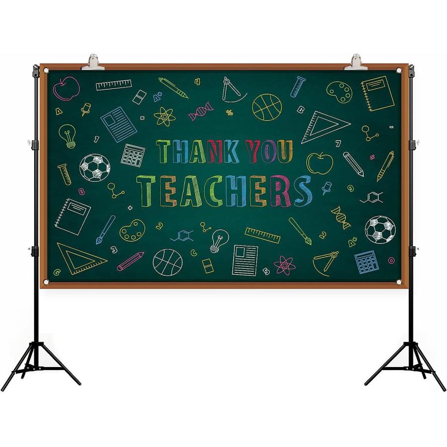 先生への感謝の背景幕 写真への感謝 先生のバナー 教師 感謝の週のデコレーションと用品 学校の教室やオフィスに　並行輸入品 - 4