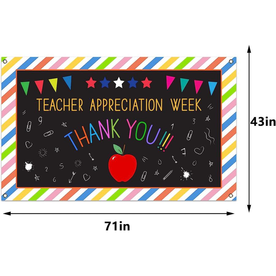先生への感謝の背景幕　写真への感謝　先生のバナー　教師　感謝の週のデコレーションと用品　学校の教室やオフィスに　並行輸入品
