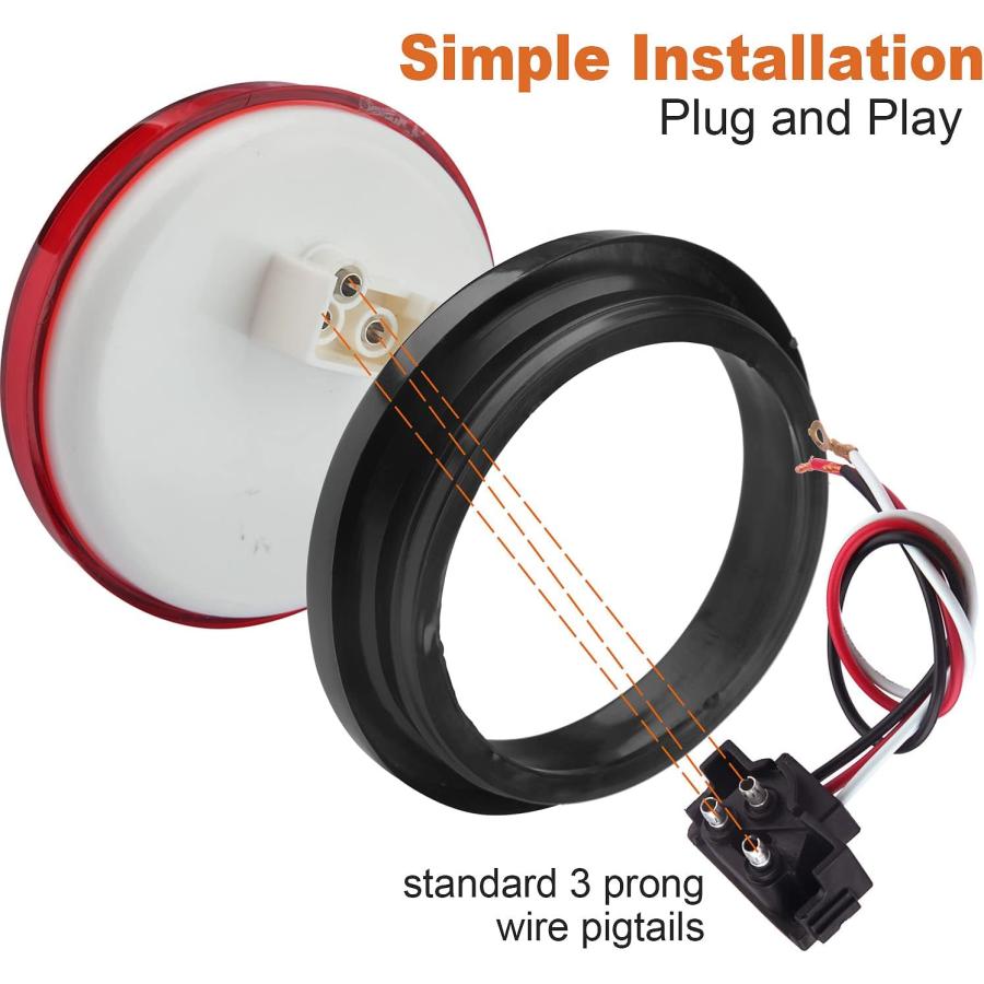 4個セット】LEDラウンド型テールランプ（ストップ・スモール・バック12/24V 4個セット】LEDラウンド型テールランプ（ストップ・スモール