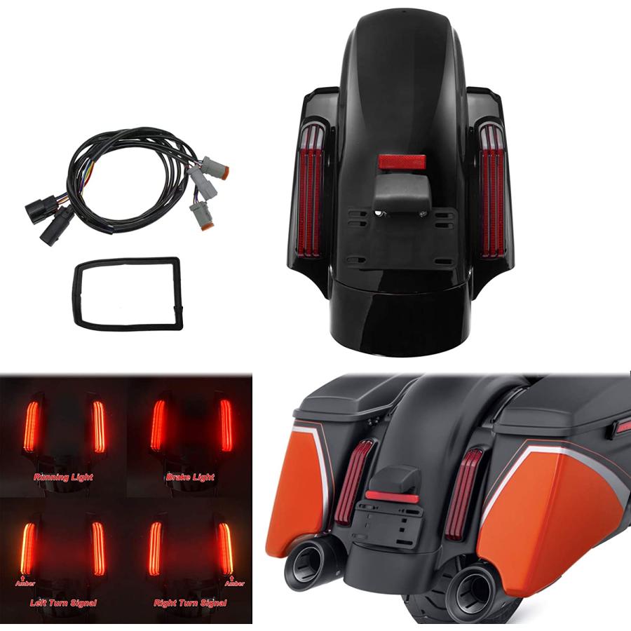 【並行輸入品】YHMTIVTU Motorcycle 21 inches Mudguard Front Fender and LED Rear Fenの画像