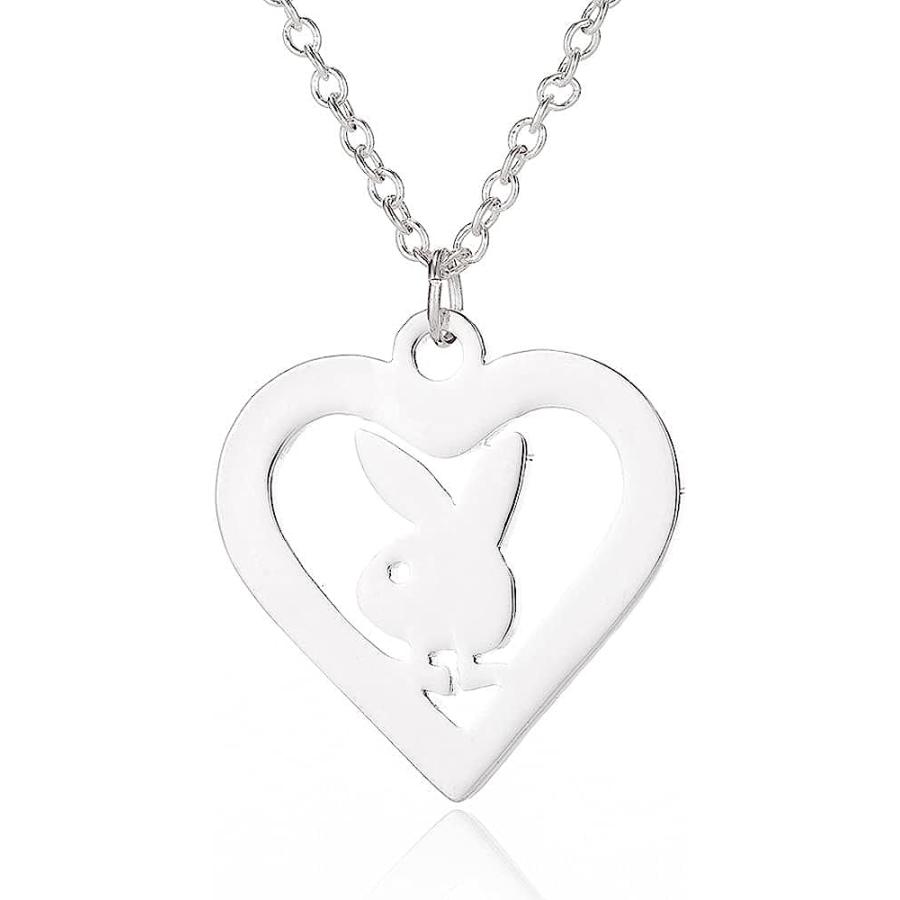 ビンテージ シルバー チェーン ネックレス ペンダント セット PLAYBOY 並行輸入品】Playboy バニーネックレス シルバー ステンレススチール