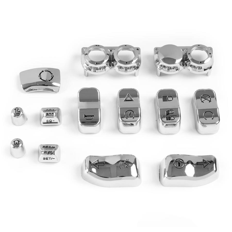 【並行輸入品】WYNMOTO 13PCS Chrome Hand Control Switch Housing Caps Compatible forの画像