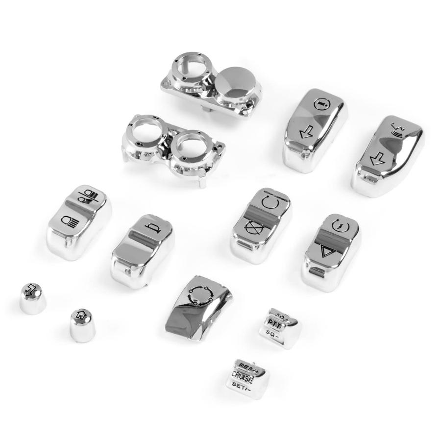 【並行輸入品】WYNMOTO 13PCS Chrome Hand Control Switch Housing Caps Compatible forの画像
