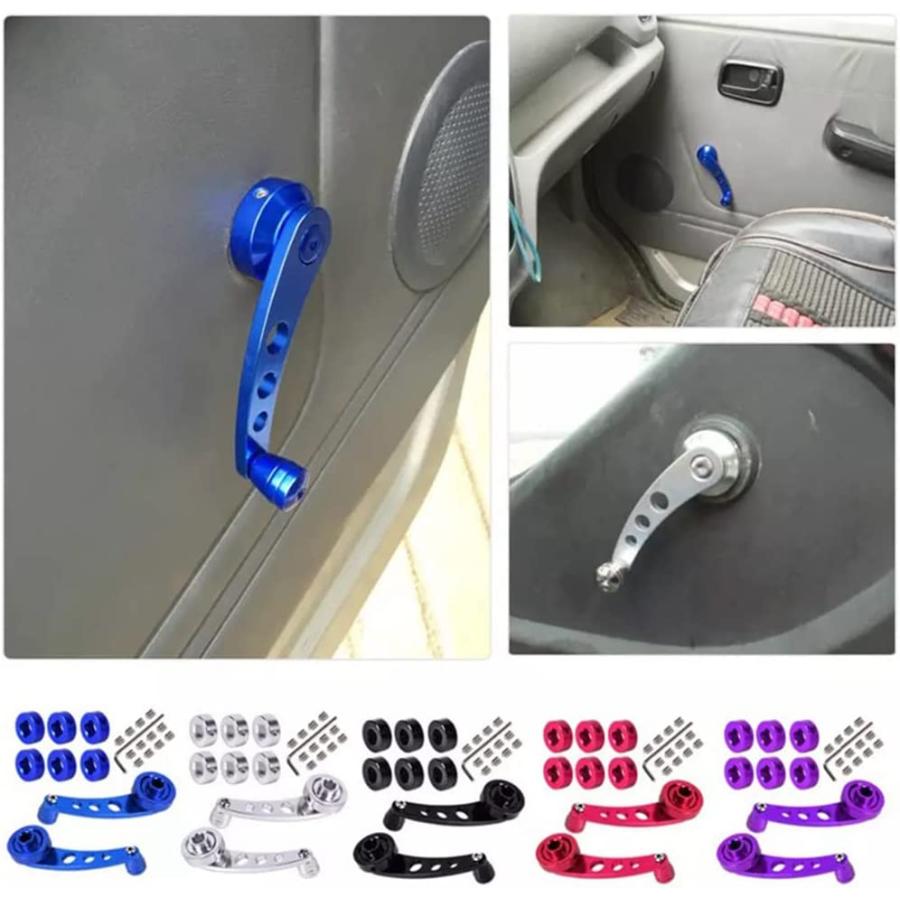 セールサイト SENTOP 2PC Universal Window Crank Handle Aluminum Car Window Opener Handle Kit Replacement Winder Crank Kit for Auto Vehicle (Red)　並行輸入品