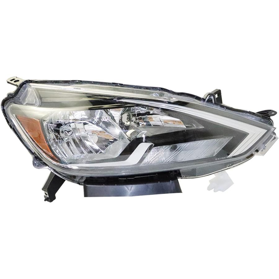 【並行輸入品】ANTUKO NI2503244 ハロゲン 助手席用ヘッドライトアセンブリ 交換用 セントラ ブラック クリアレンズ ヘッドライト 右側_1