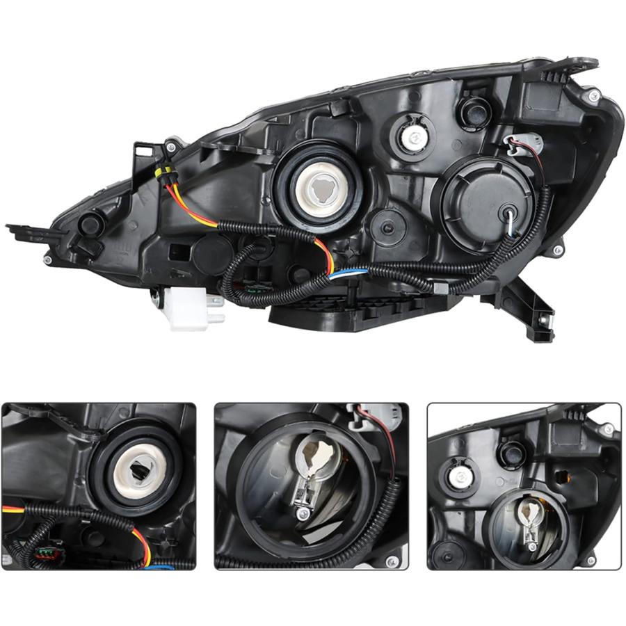 【並行輸入品】ANTUKO NI2503244 ハロゲン 助手席用ヘッドライトアセンブリ 交換用 セントラ ブラック クリアレンズ ヘッドライト 右側_3