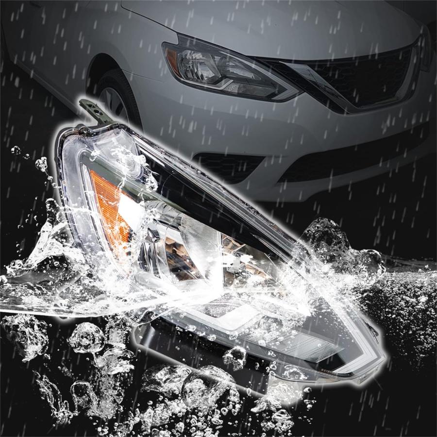 【並行輸入品】ANTUKO NI2503244 ハロゲン 助手席用ヘッドライトアセンブリ 交換用 セントラ ブラック クリアレンズ ヘッドライト 右側_5