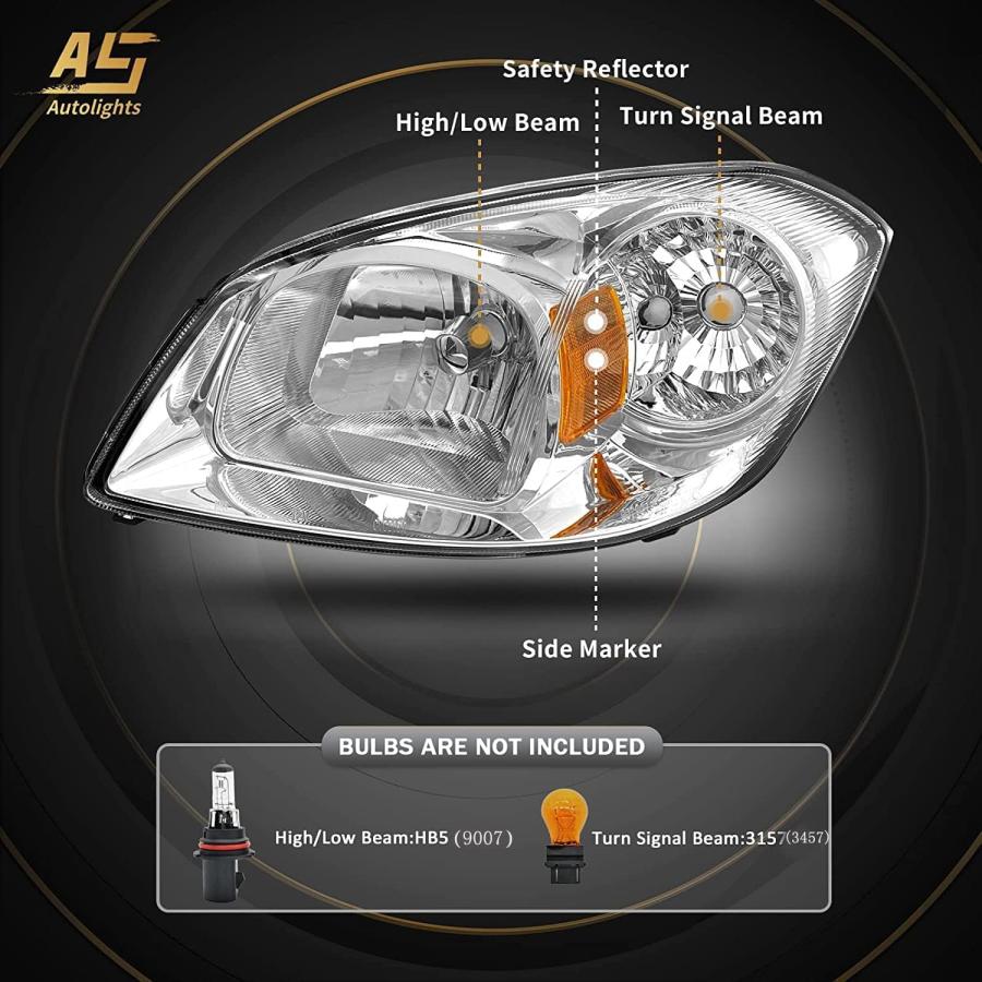 【並行輸入品】AS AUTOLIGHTS 2005-2010 シボレー コバルト ヘッドライトアセンブリ 交換用 2005-2010 シボレー コバル