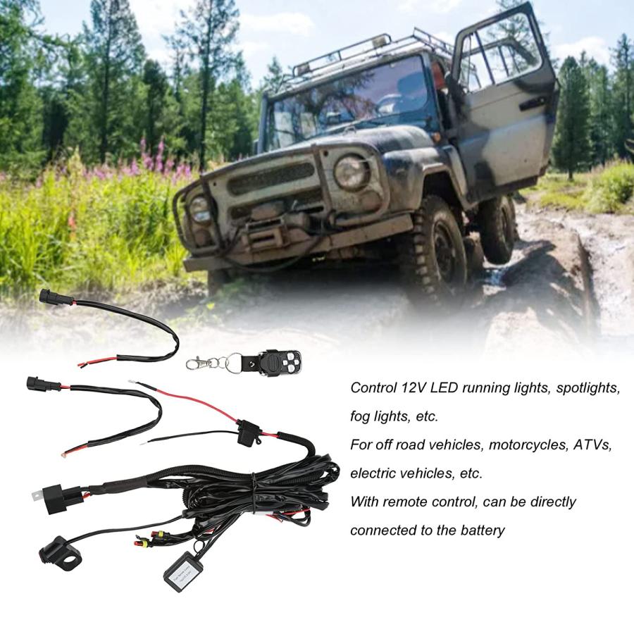 【並行輸入品】Motorcycle Switch Harness  DC12V Electric Switch LED Light Wiring Haの画像
