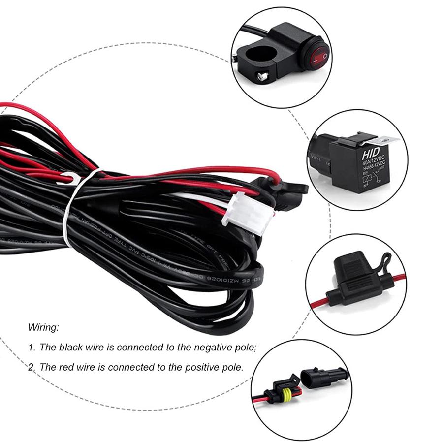 【並行輸入品】Motorcycle Switch Harness  DC12V Electric Switch LED Light Wiring Haの画像