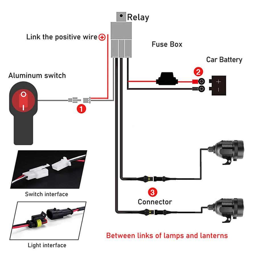 【並行輸入品】Motorcycle Switch Harness  DC12V Electric Switch LED Light Wiring Haの画像