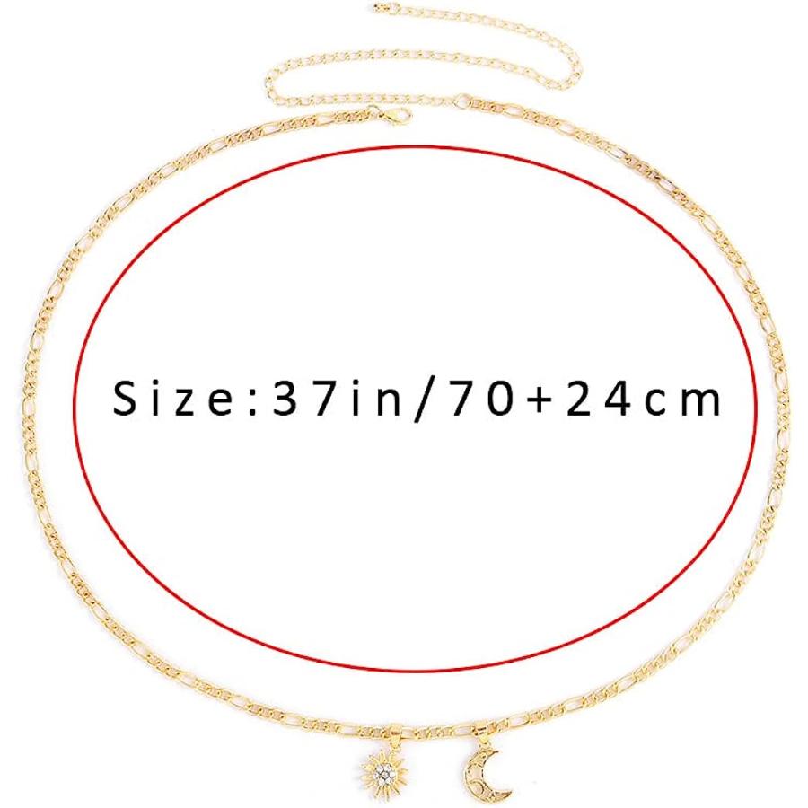 日本激安販壳サイト Navoky Gold Moon Rhinestone Bikini Waist Belly Chain Crystal Sun Pendant Body Chains Beach Jewelry Accessories for Women and Girls　並行輸入品