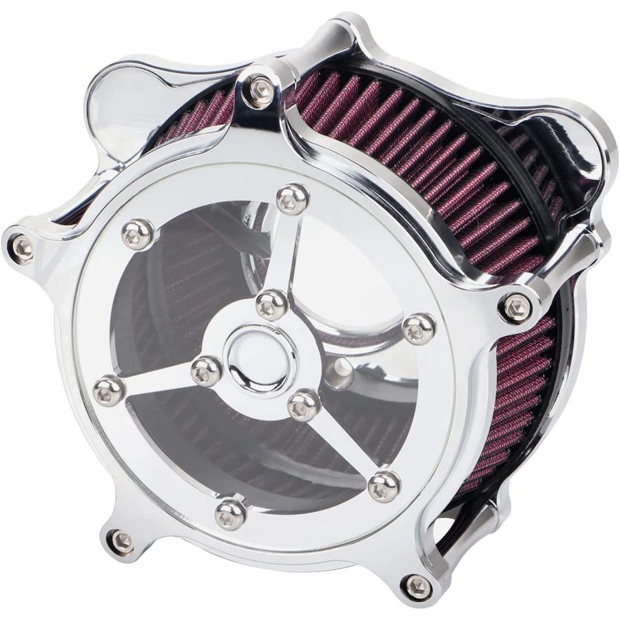 SHMT Motorcycle Chrome Air Cleaner Intake Filter Clarity