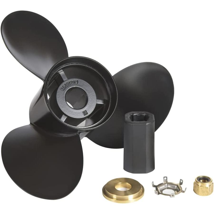 YOUNG PROPS 4-Blade Aluminum Boat Propeller 14.25x19 - Fits Mercury Outboards 135-300HP & Mercruiser Alpha/Bravo One (15 Spline RH, Hub Kit Included)