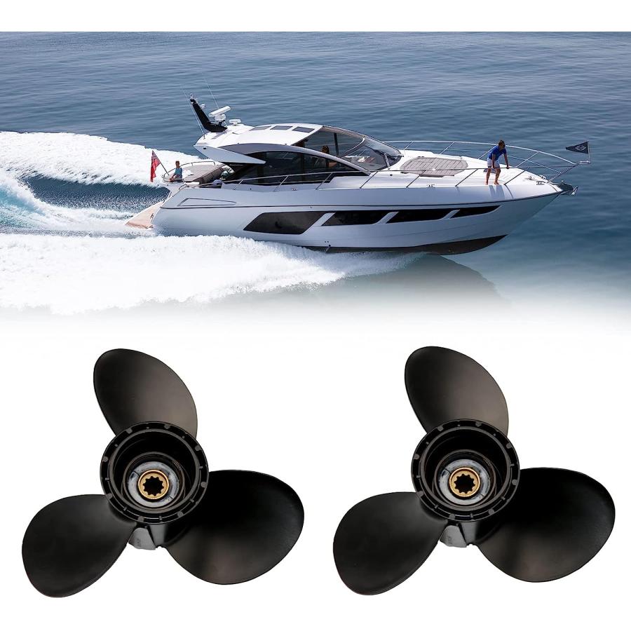 【並行輸入品】Jetman 船外プロペラ 10 3/8インチ x 13インチ ピッチ マーキュリー船外エンジン9.9 HP-25 HP 3ブレード 1の画像