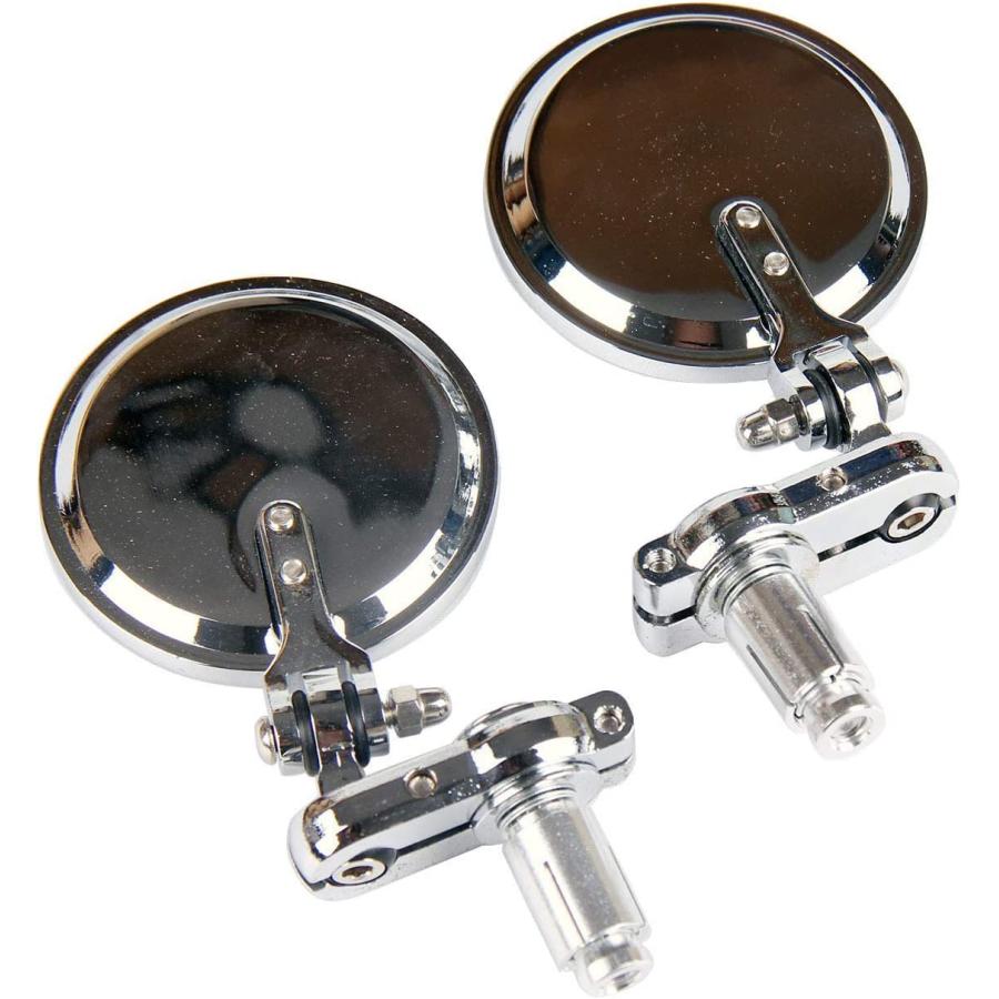【並行輸入品】MotorToGo 1 Pair Chrome Folding CNC Convex Lens Handlebar End Motorc_1