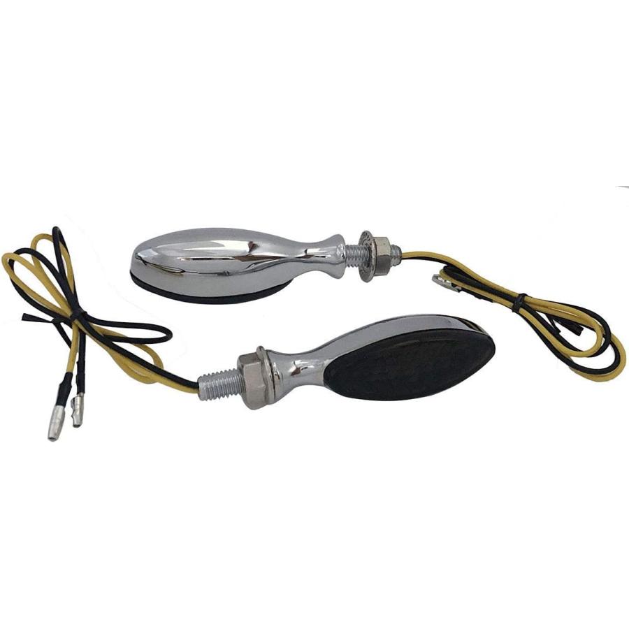 【並行輸入品】MotorToGo Chrome LED Motorcycle Turn Signal Blinks mini Torpedo Oval_1