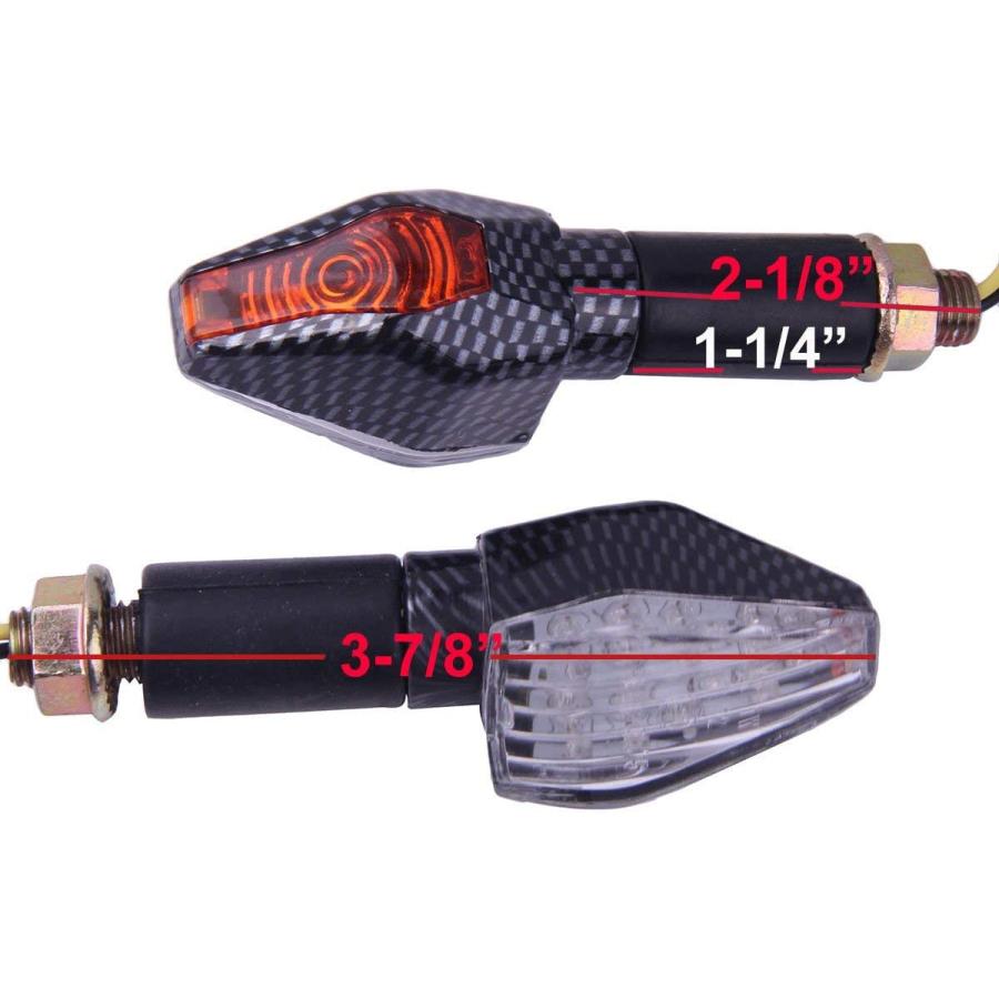 【並行輸入品】MotorToGo Carbon LED Motorcycle Turn Signal Blinkers Indicators Blin_4