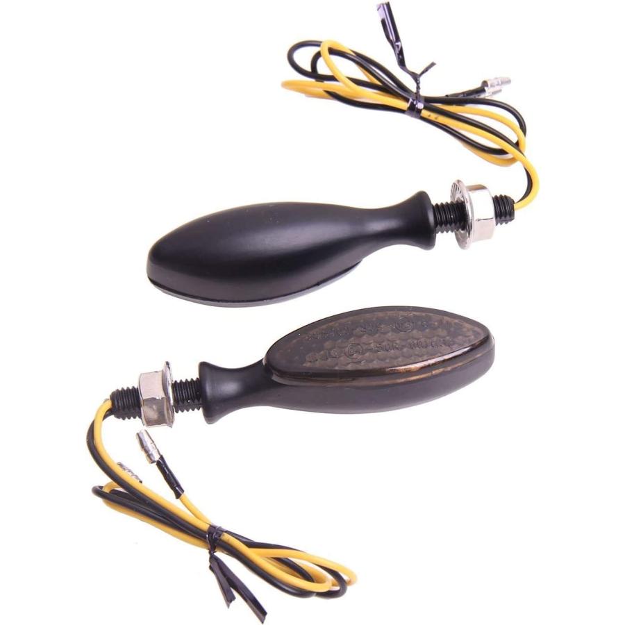【並行輸入品】MotorToGo Black LED Motorcycle Turn Signal Blinks mini Torpedo Oval_1