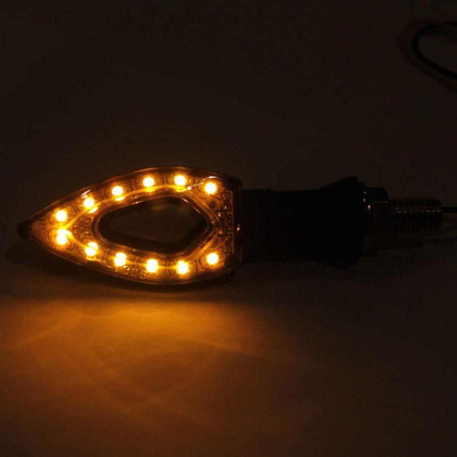【並行輸入品】MotorToGo 2PCS Motorcycle Diamond Turn Signal Blinkers Black ABS LED_1