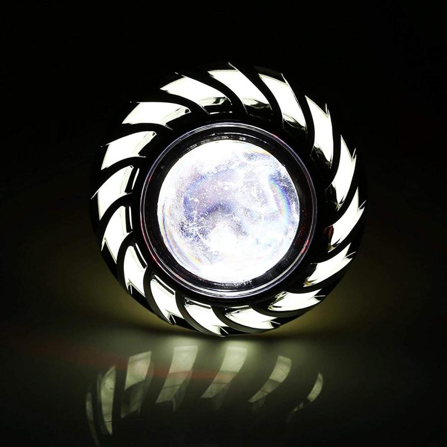 販売安い Acouto Motorcycle Headlight LED Projector Headlight Lens Dual Halo Angel Devil Eye Spot Light(white)　並行輸入品