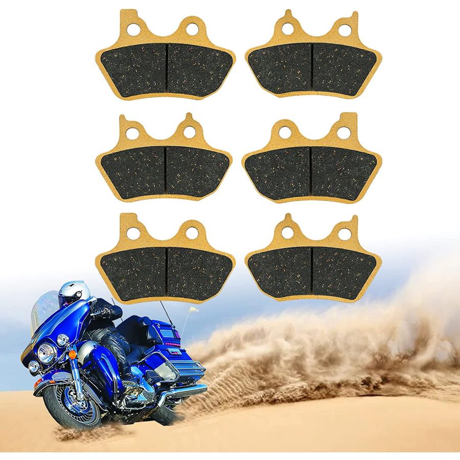 For Harley Davidson Brake Pads (Sintered copperbased) 2 Front + 1 Rear