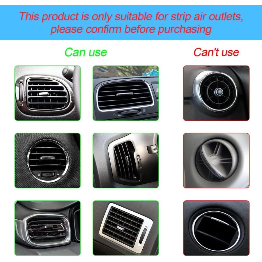 美人姉妹 8sanlione 20PCS Car Air Conditioner Decoration Strip Auto Air Vent Outlet Chrome DIY Trim Strips Waterproof Moulding Bendable Protection Strip Li