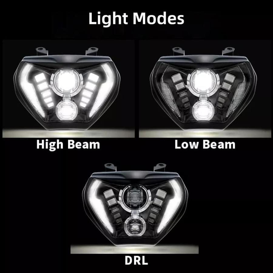 【並行輸入品】BYKIT LEDオートバイヘッドライトアセンブリ ヤマハ MT-07 2018 2019 MT-09 FZ-09 2014 2015の画像