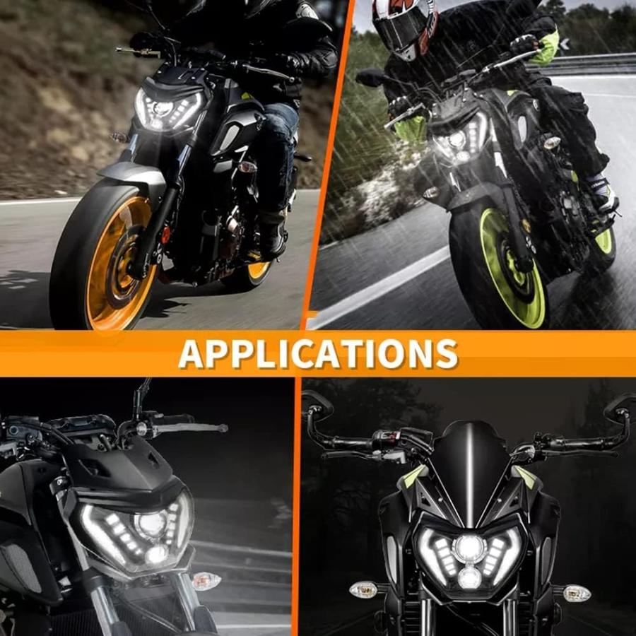 【並行輸入品】BYKIT LEDオートバイヘッドライトアセンブリ ヤマハ MT-07 2018 2019 MT-09 FZ-09 2014 2015の画像