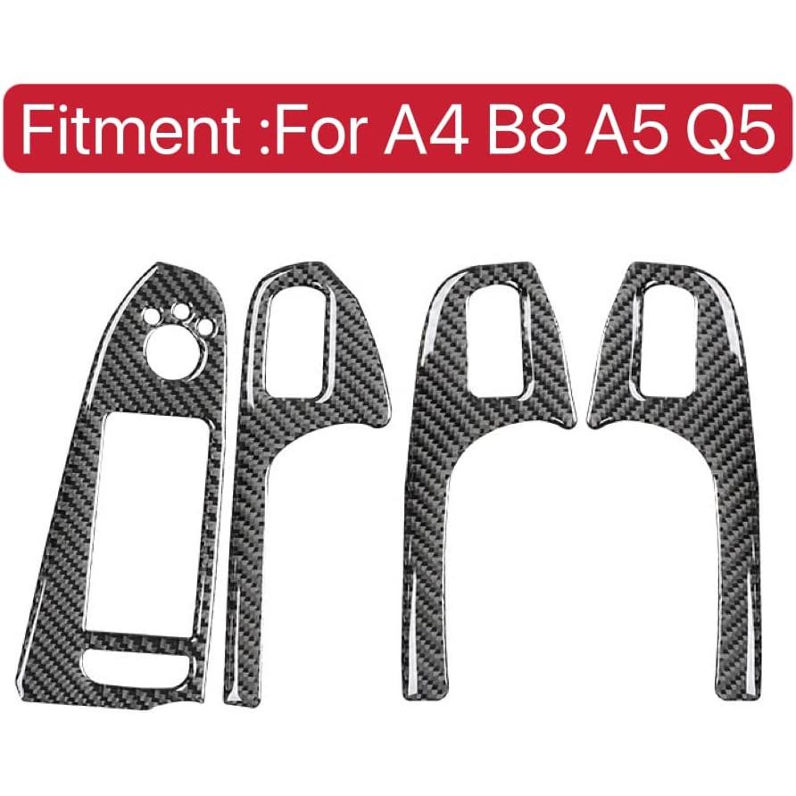 流行に  Door Armrest Panel Cover Trim for Audi A4 B8 2008 2009 2010 2011 2012 2013 2014 2015 Interior Door Armrest Cover Trim for A5 Q5 2008-2017 Carbon Fi