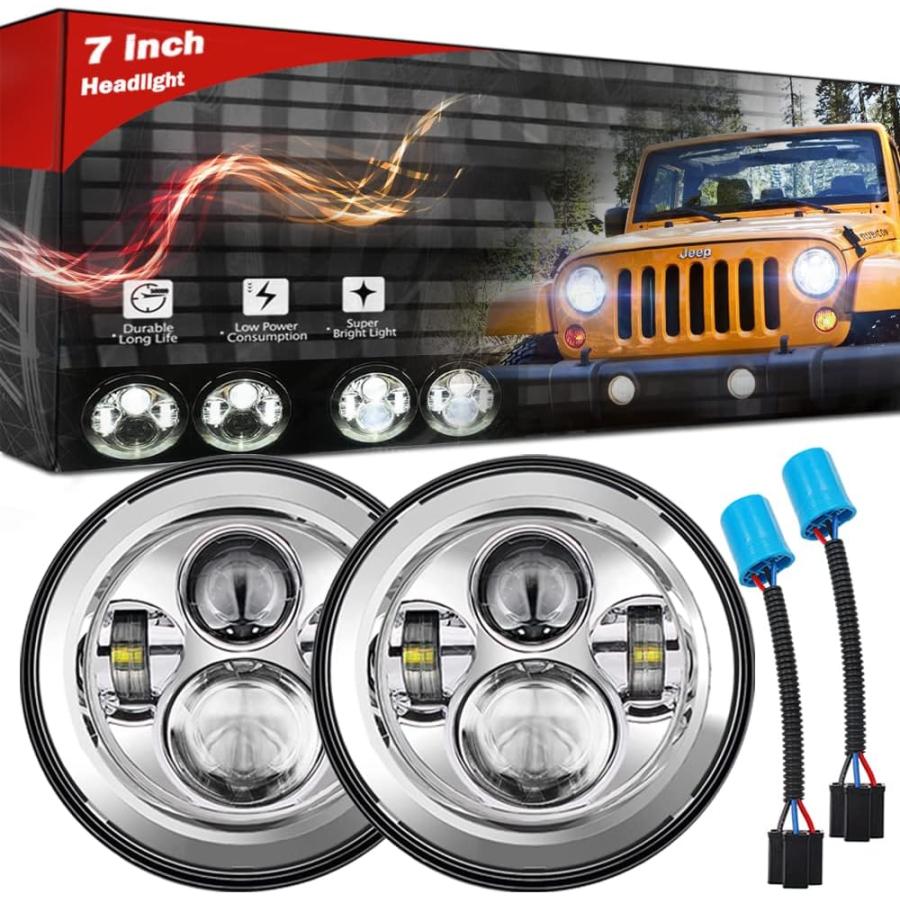 並行輸入品】スーパーブライト 7インチ LEDヘッドライト Jp Wrangler