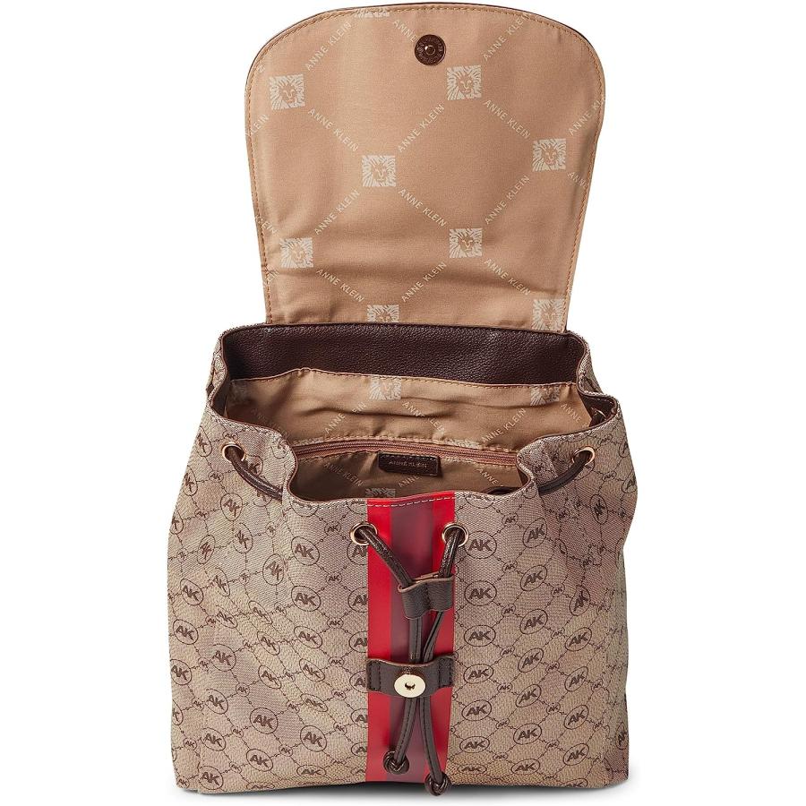 【並行輸入品】Anne Klein リングロゴ バックパック バーシティストライプ  ルバーブ。  One Size  リングロゴ バックパック バー_2