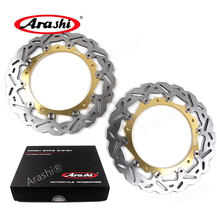 【並行輸入品】Arashi フロントリアブレーキディスクローター HUSQVARNA Nuda 900 900R 2012-2013用 オートバイアク