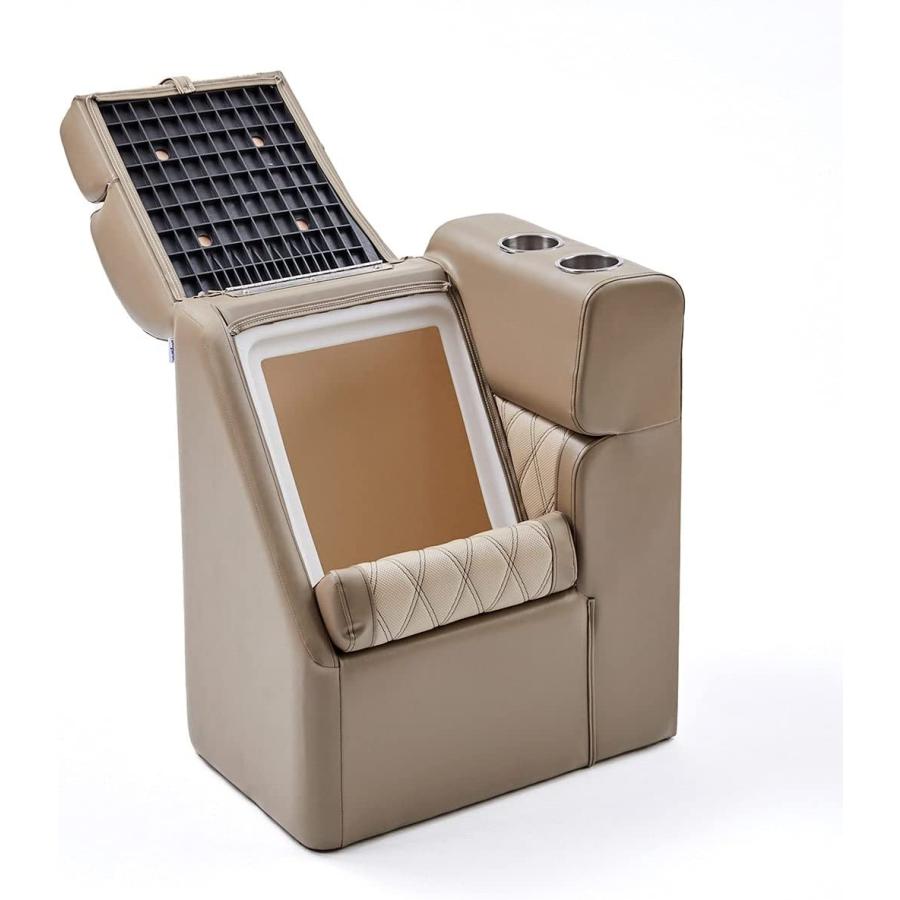 【並行輸入品】DeckMate Right Lean Back Luxury Pontoon Boat Seat - Tan and Beige R_1