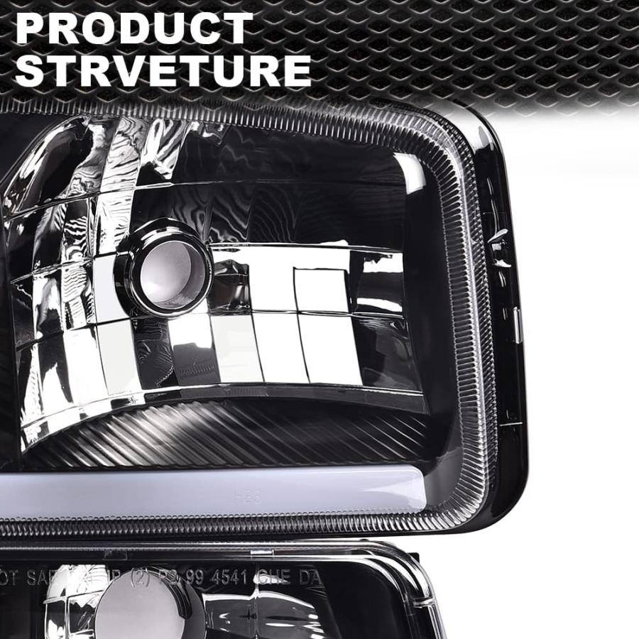 【並行輸入品】CNNELL ヘッドライトアセンブリ GMC 1999-2007 Sierra 1500/2500 2001-2007 Sierra 1の画像