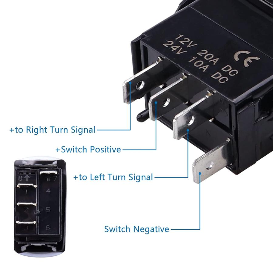 【並行輸入品】VOZINMOST 12V 4Pin Turn Signal Rocker Switch with Flasher Green LEDの画像