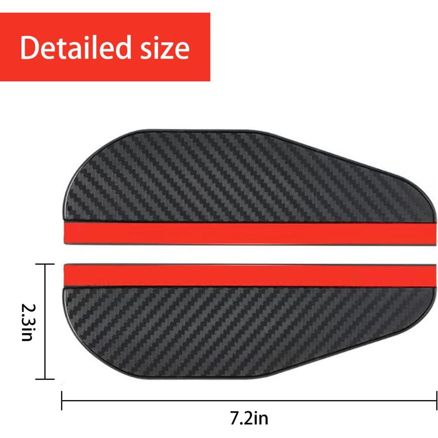 【並行輸入品】Miytsya 2 PCS Car Rear View Mirror Rain Visor Guard Carbon Fiber Ca_1