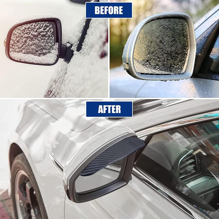 【並行輸入品】Miytsya 2 PCS Car Rear View Mirror Rain Visor Guard Carbon Fiber Ca_2