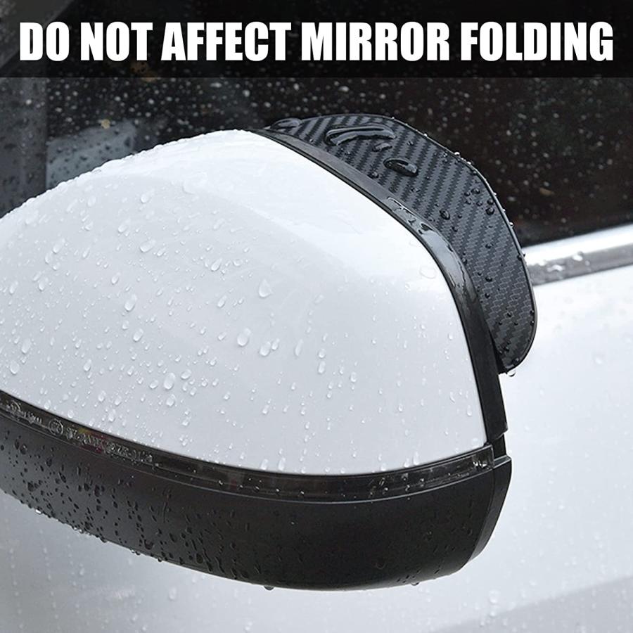【並行輸入品】Miytsya 2 PCS Car Rear View Mirror Rain Visor Guard Carbon Fiber Ca_5
