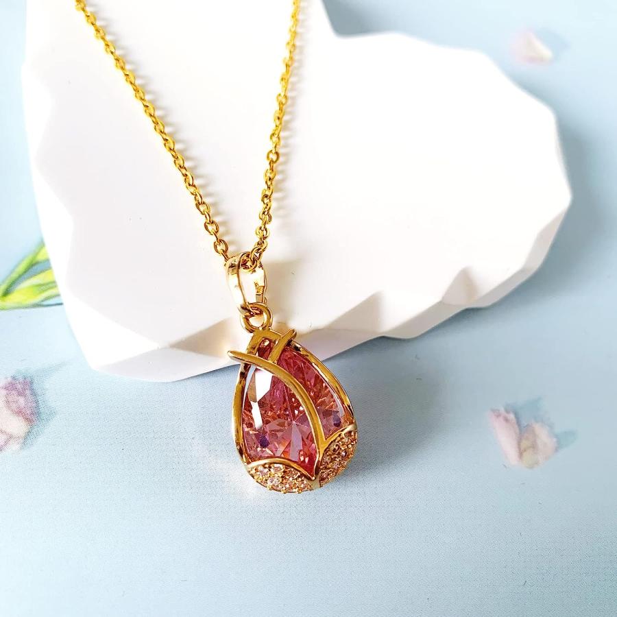 並行輸入品】TIMIYES 18K ゴールドメッキ チューリップ クリスタル 