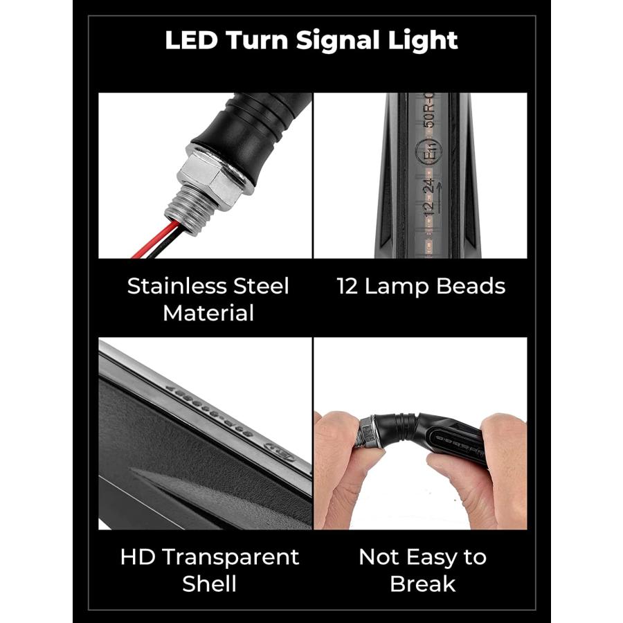 【並行輸入品】kemimoto Motorcycle Turn Signals  2Pcs LED Motorcycle Brake Lightsの画像